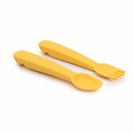 Feedie fork & spoon set - yellow - 3