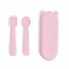 Feedie fork & spoon set - powder pink - icon