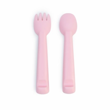 Feedie fork & spoon set - powder pink - 2