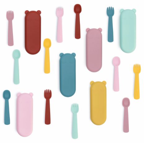 Feedie fork & spoon set - powder pink - 5