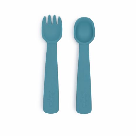 Feedie fork & spoon set - blue dusk - 1