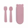 Feedie fork & spoon set - dusty rose - icon