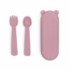 Feedie fork & spoon set - dusty rose - icon