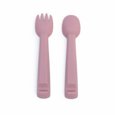 Feedie fork & spoon set - dusty rose - 2