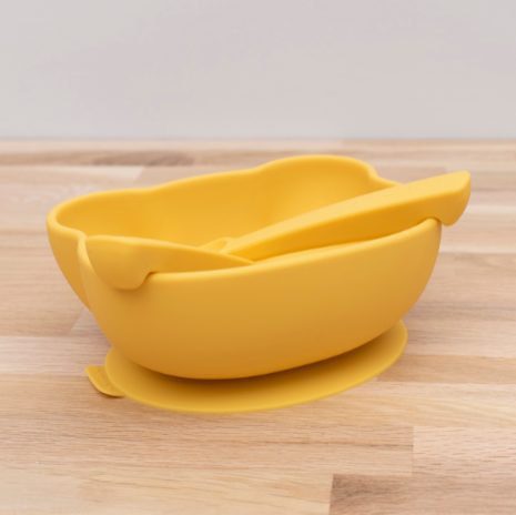 Bear stickie bowl with lid - yellow - 4