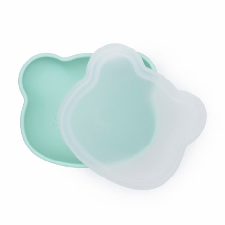 Bear stickie bowl with lid - minty green - 1
