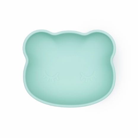 Bear stickie bowl with lid - minty green - 2