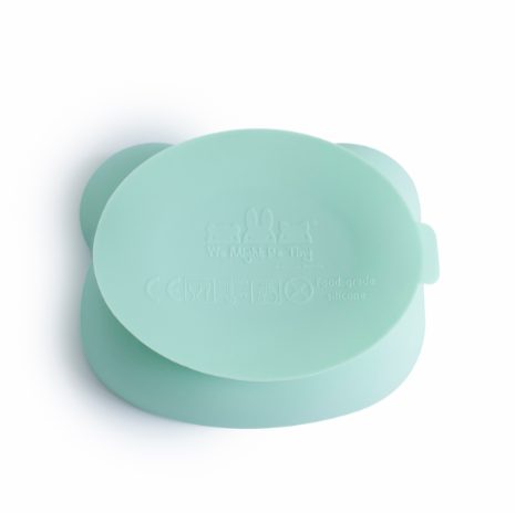 Bear stickie bowl with lid - minty green - 3