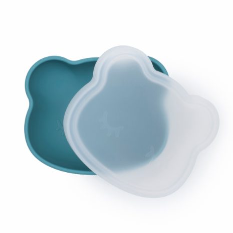 Bear stickie bowl with lid - blue dusk - 1