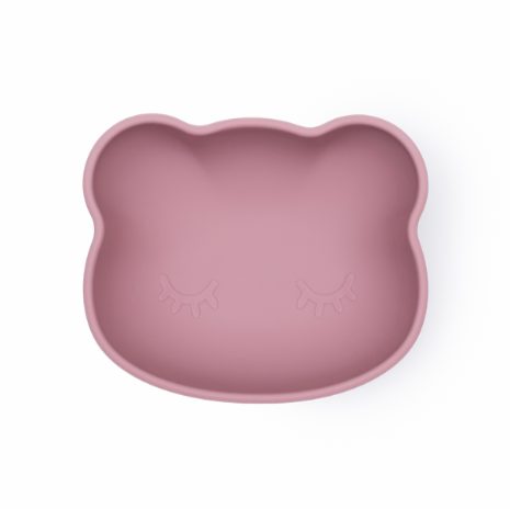Bear stickie bowl with lid - dusty rose - 2