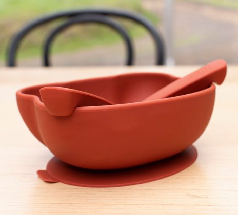 Bear stickie bowl with lid - rust - 6