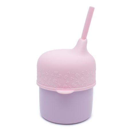 Sippie lid and mini straw - powder pink - 4