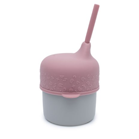 Sippie lid and mini straw - dusty rose - 4