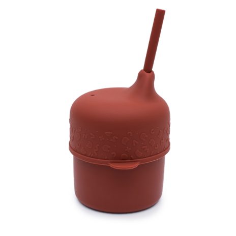 Sippie lid and mini straw - rust - 4