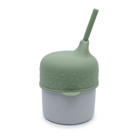Sippie lid and mini straw - sage - 4