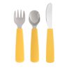 Toddler feedie cutlery set, 3 pieces - yellow - icon