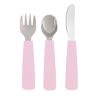 Toddler feedie cutlery set, 3 pieces - powder pink - icon