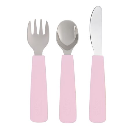 Toddler feedie cutlery set, 3 pieces - powder pink