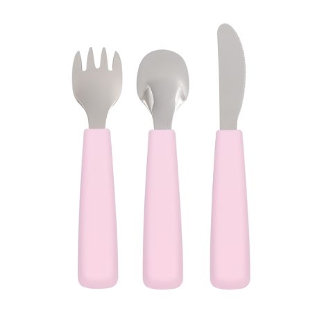 Toddler feedie cutlery set, 3 pieces - powder pink - 1