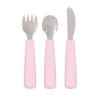 Toddler feedie cutlery set, 3 pieces - powder pink - icon_1