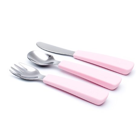 Toddler feedie cutlery set, 3 pieces - powder pink - 2