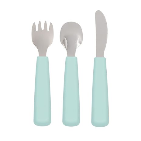 Toddler feedie cutlery set, 3 pieces - minty green - 1