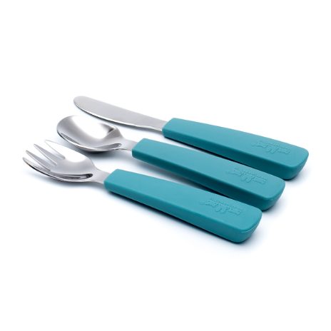 Toddler feedie cutlery set, 3 pieces - blue dusk  - 2