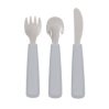 Toddler feedie cutlery set, 3 pieces - warm grey - icon_1
