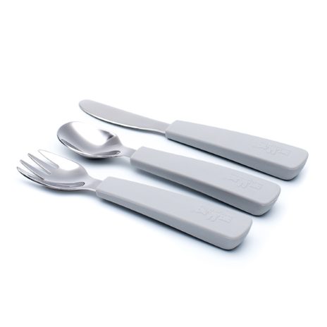 Toddler feedie cutlery set, 3 pieces - warm grey - 2