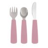 Toddler feedie cutlery set, 3 pieces - dusty rose  - icon