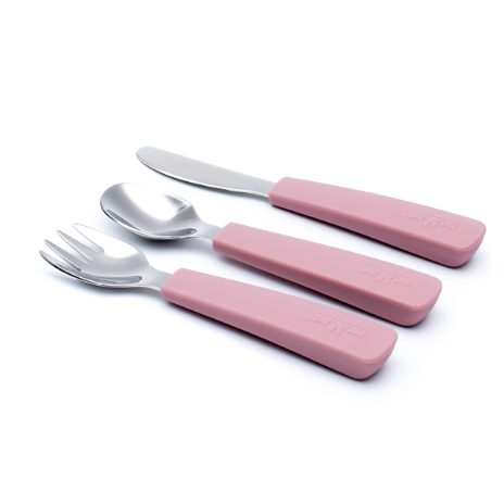 Toddler feedie cutlery set, 3 pieces - dusty rose  - 2