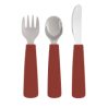 Toddler feedie cutlery set, 3 pieces - rust - icon