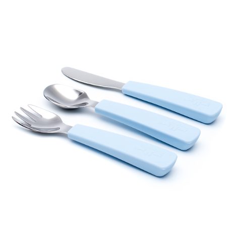 Toddler feedie cutlery set, 3 pieces - Powder blue - 2