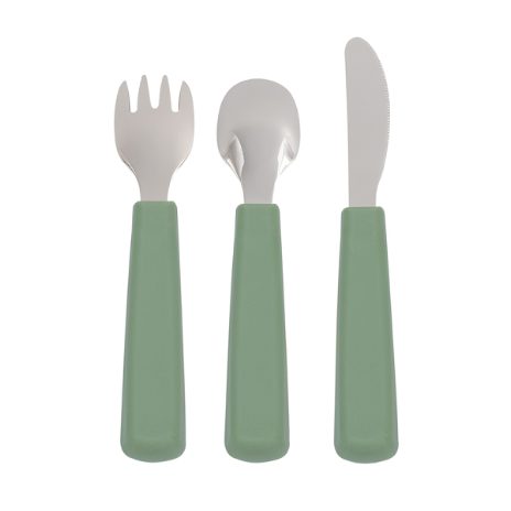 Toddler feedie cutlery set, 3 pieces - sage - 1