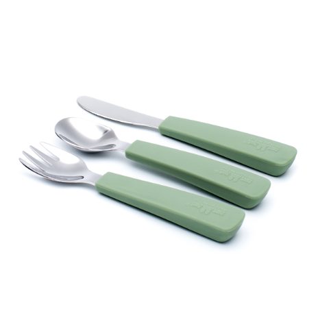 Toddler feedie cutlery set, 3 pieces - sage - 2