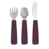 Toddler feedie cutlery set, 3 pieces - plum  - icon