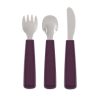 Toddler feedie cutlery set, 3 pieces - plum  - icon_1