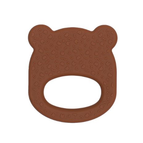 Teether, bear - chocolate brown - 1