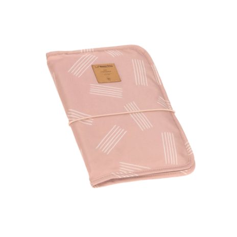 Pusletaske/underlag - rosa med striber