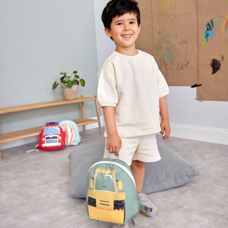 Small backpack with motif - excavator  - 2