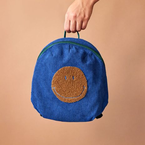 Small backpack in velvet – smiley