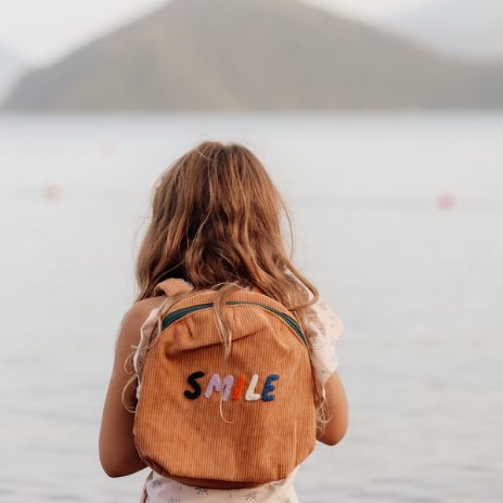 Small backpack in velvet – smile