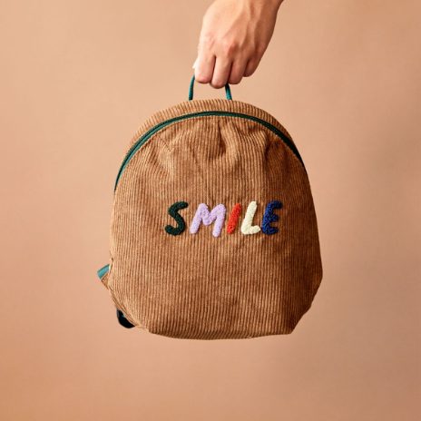 Small backpack in velvet – smile  - 3
