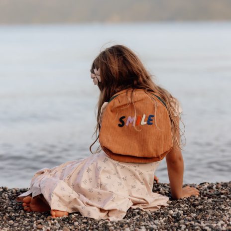 Small backpack in velvet – smile  - 4