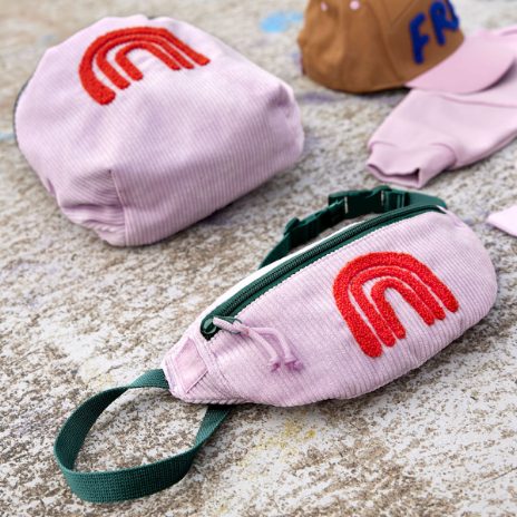 Bum bag in velvet - rainbow