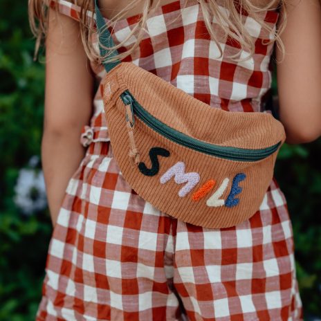 Small backpack in velvet – smile