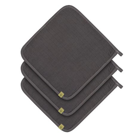 Muslin vaskeklud 3-pak - antracitgrå - 2