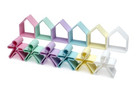 Houses and figures - pastel colours  - 8