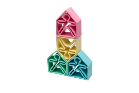 Houses and figures - pastel colours  - 9