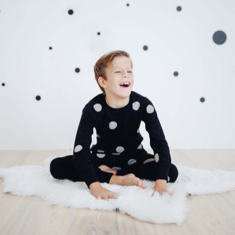 Pyjamas - black with grey dots, 10 years - 1